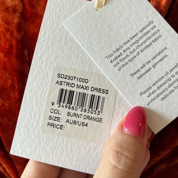 Significant Other Astrid Maxi Dress in Burnt Orange NWT 4 - Picture 9 of 9